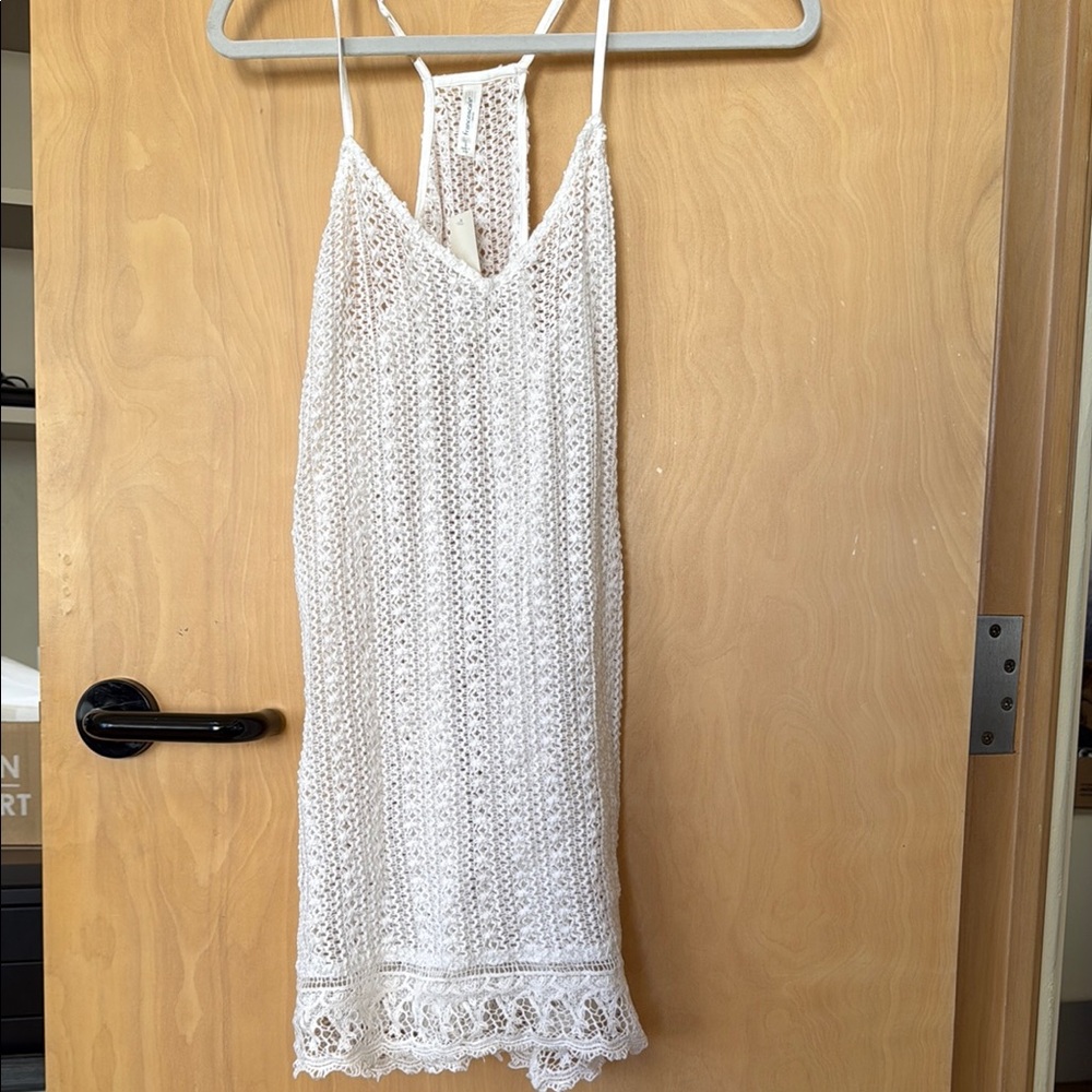 White Lace Sleeveless Dress